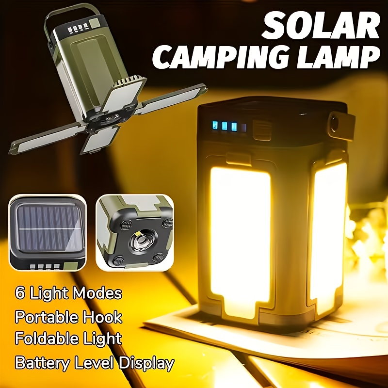 Outdoor Camping Lamp - Lámpara Solar Portátil para Camping, Carga