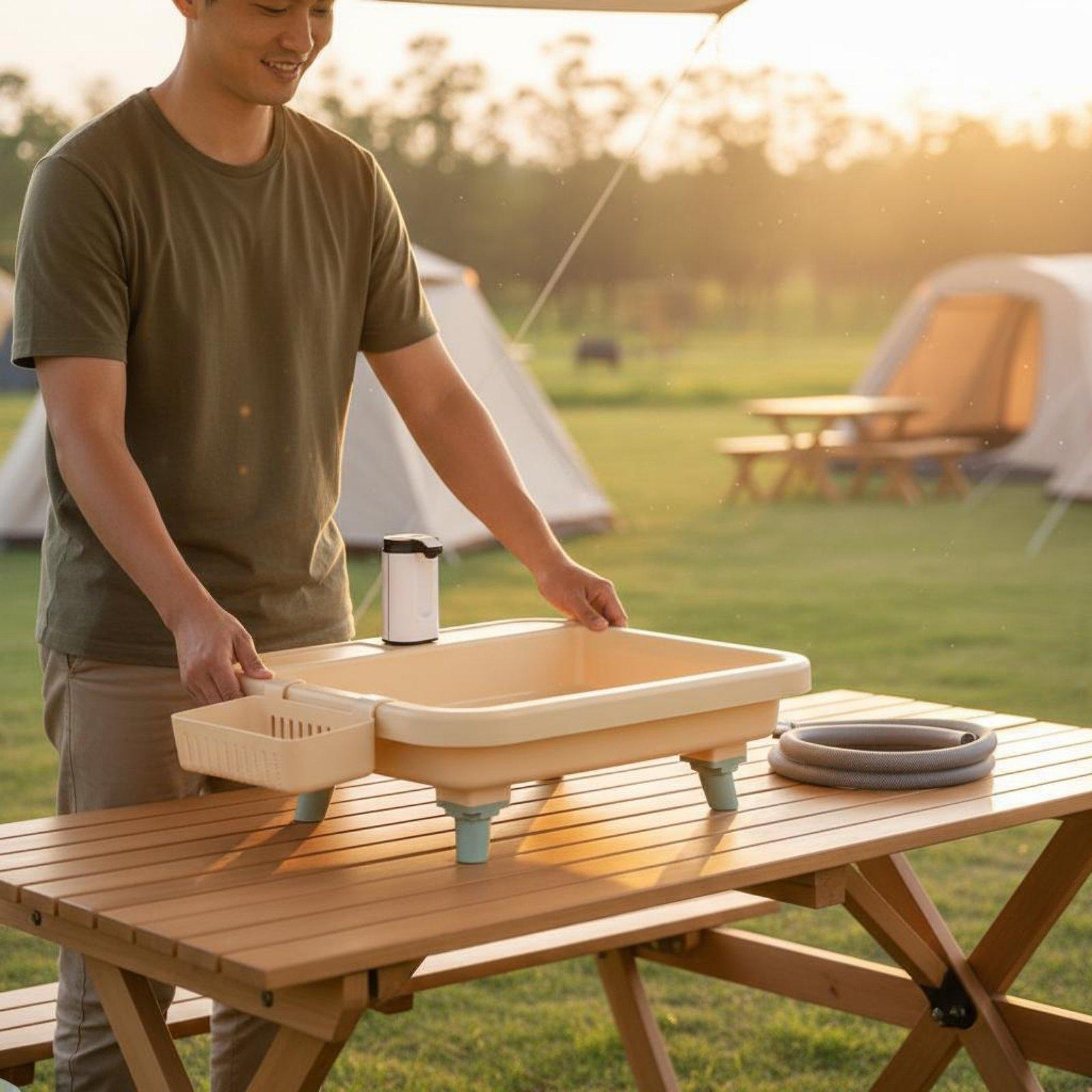 Outdoor In Camping - Fregadero Portátil para Camping con Grifo