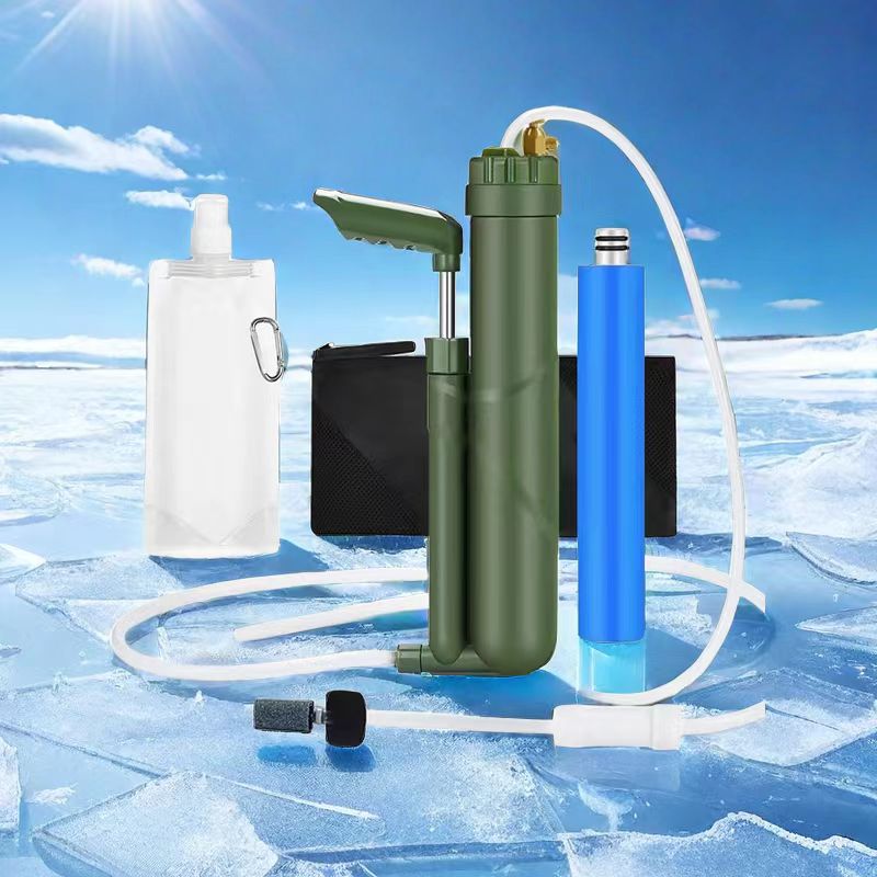 Outdoor Camping Water Filter - Filterwell-bomba de mano portátil, purificador de