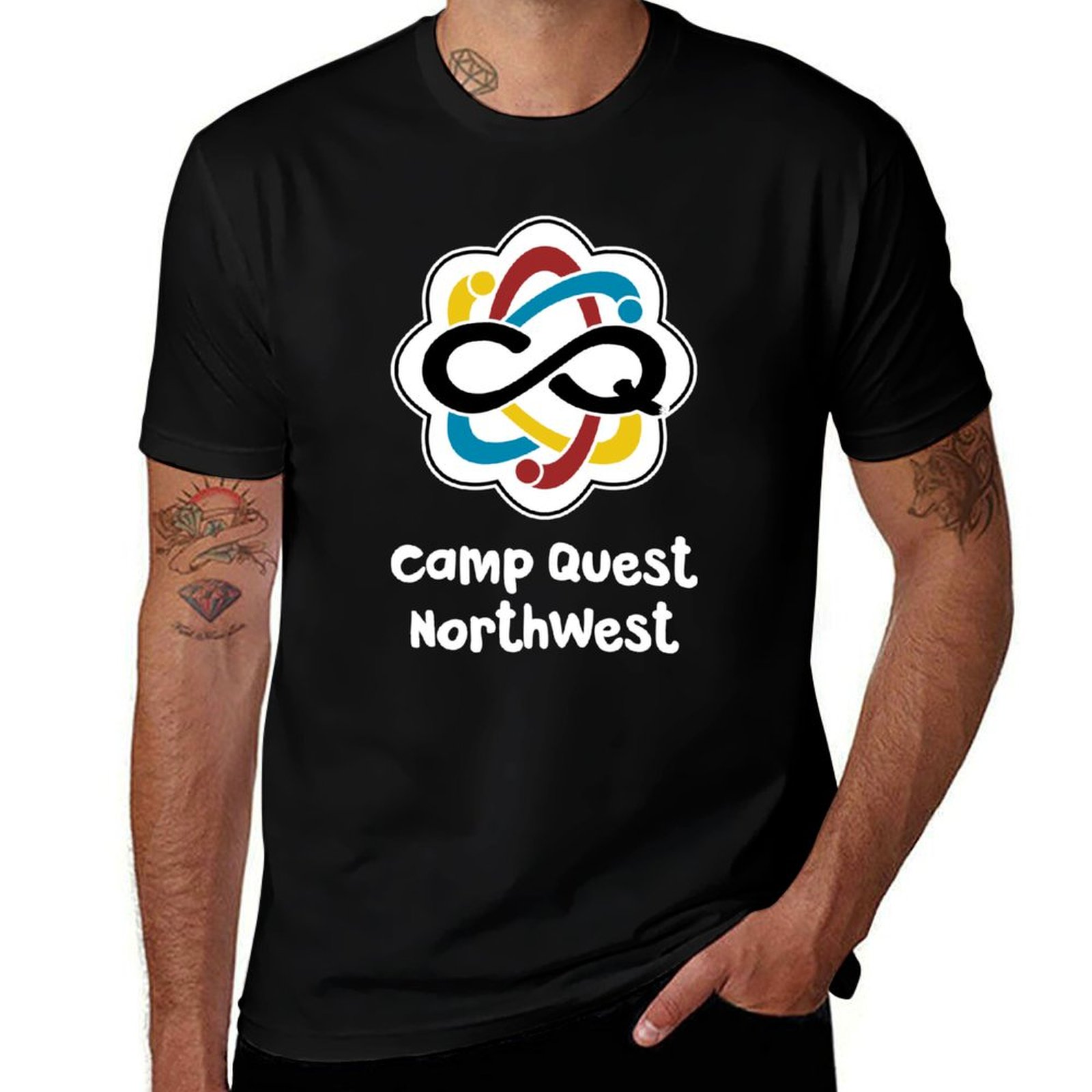 Quest Outdoor Camping - Camiseta con logotipo de Camp Quest