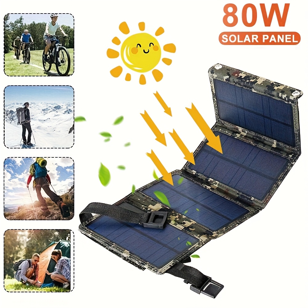 Outdoor In Camping - Panel Solar Portátil Plegable de 80W