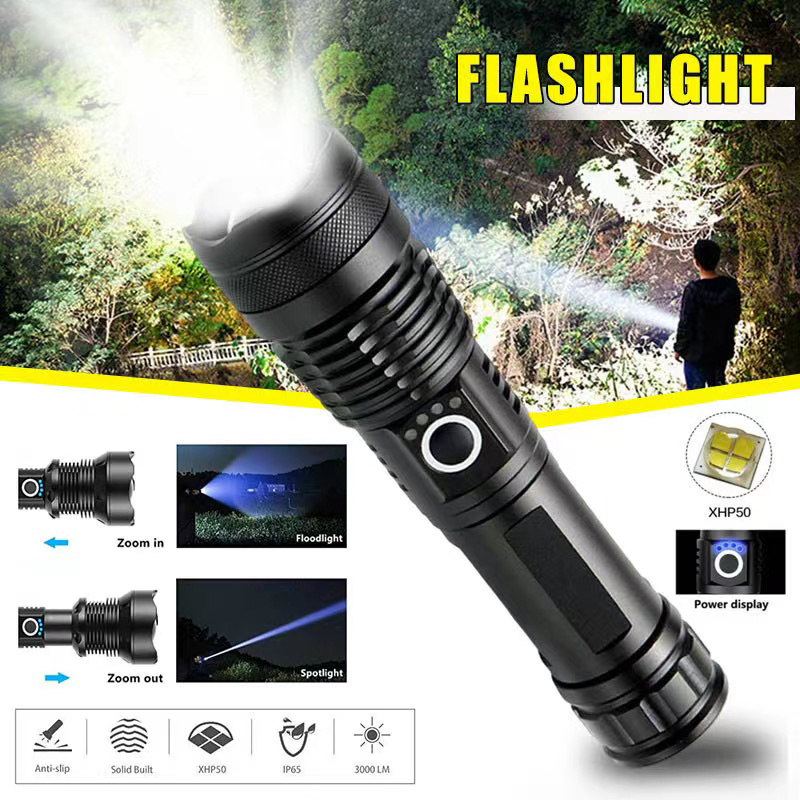 Outdoor Camping Lamp - Linterna Led XHP70 de alta potencia,