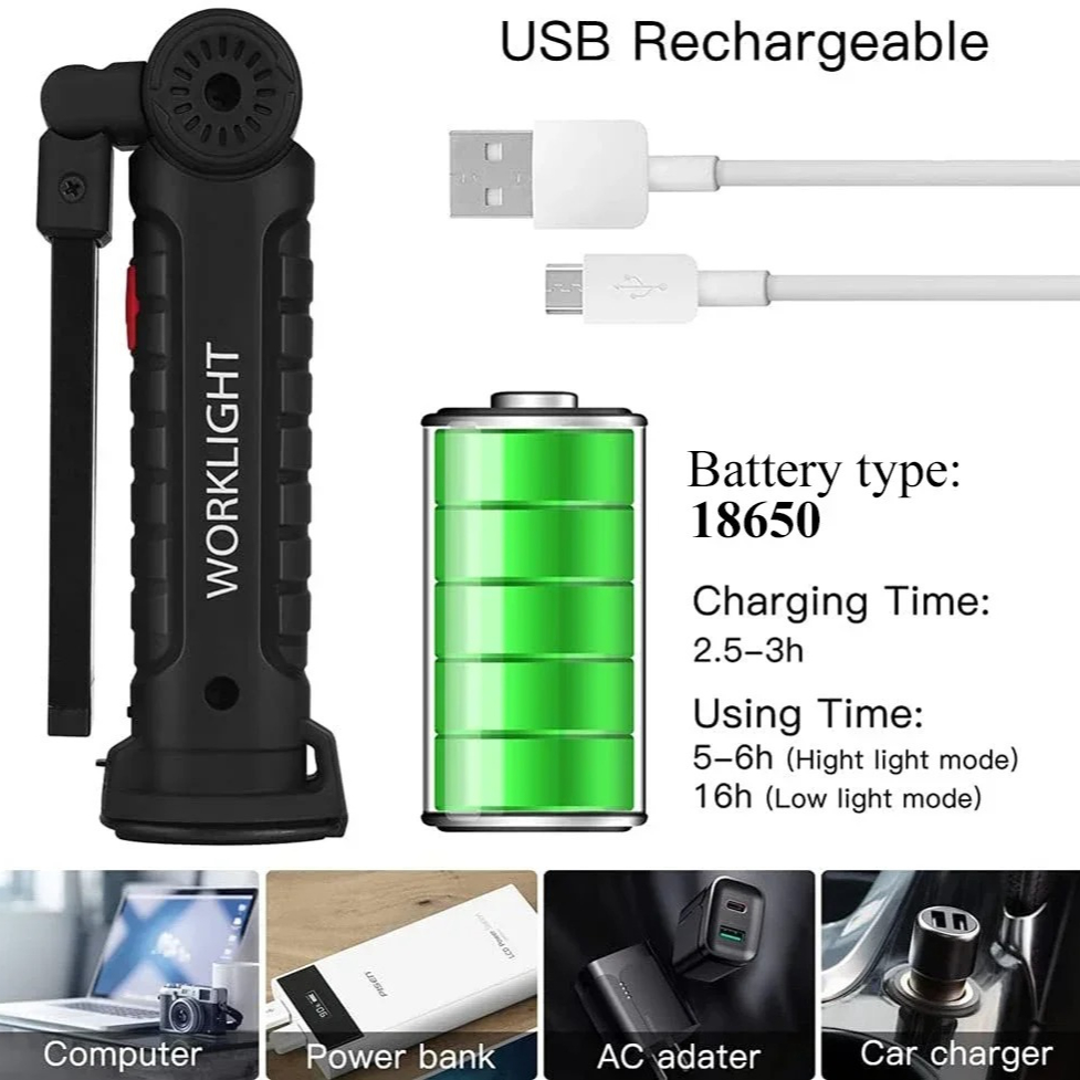 Linterna LED COB portátil, luz - Outdoor Camping Lamp reseña y precio
