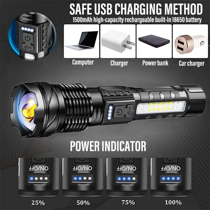 Potente linterna LED XHP50 res - Outdoor Camping Lamp reseña y precio