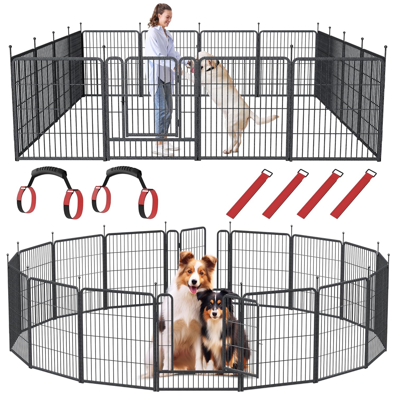 Corral para perros de 16 panel - Outdoor Camping Dog Fence reseña y precio