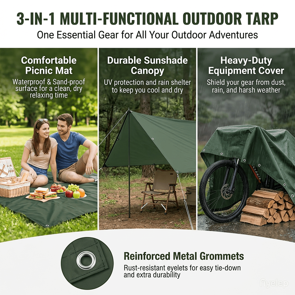 Lona Impermeable Multifunciona - Outdoor Camping Tarp reseña y precio