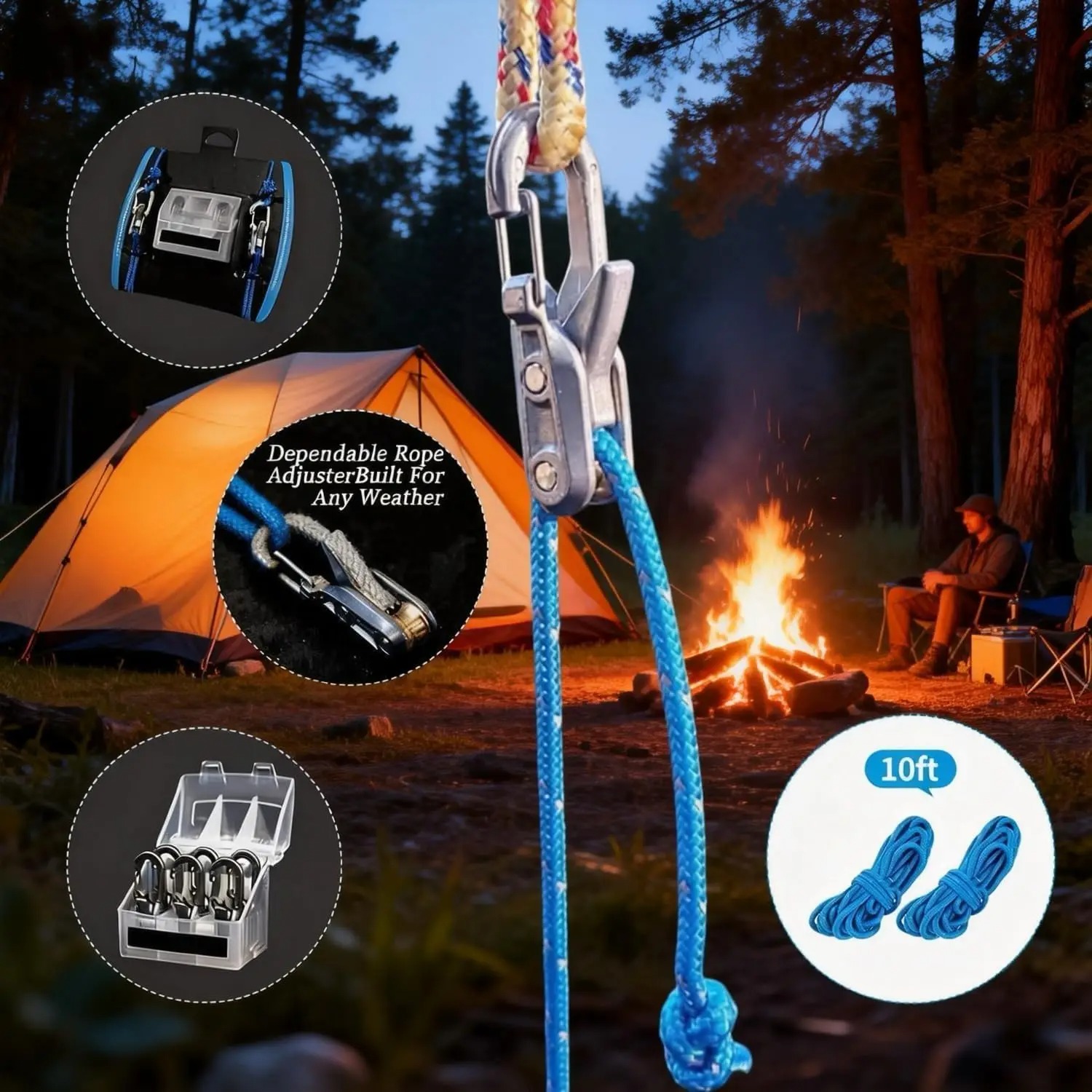 6 Piezas Tensor de Cuerda de P - Outdoor Camping Tarp reseña y precio