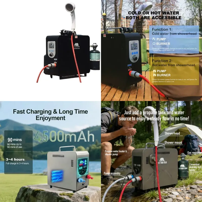 Ducha Portátil con Calefacción - Outdoor Camping Water Heater reseña y precio