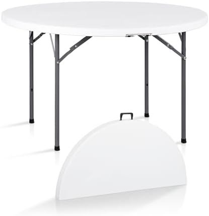 Mesa Plegable Redonda de 4 Pie - Camping Outdoor Or Indoor reseña y precio