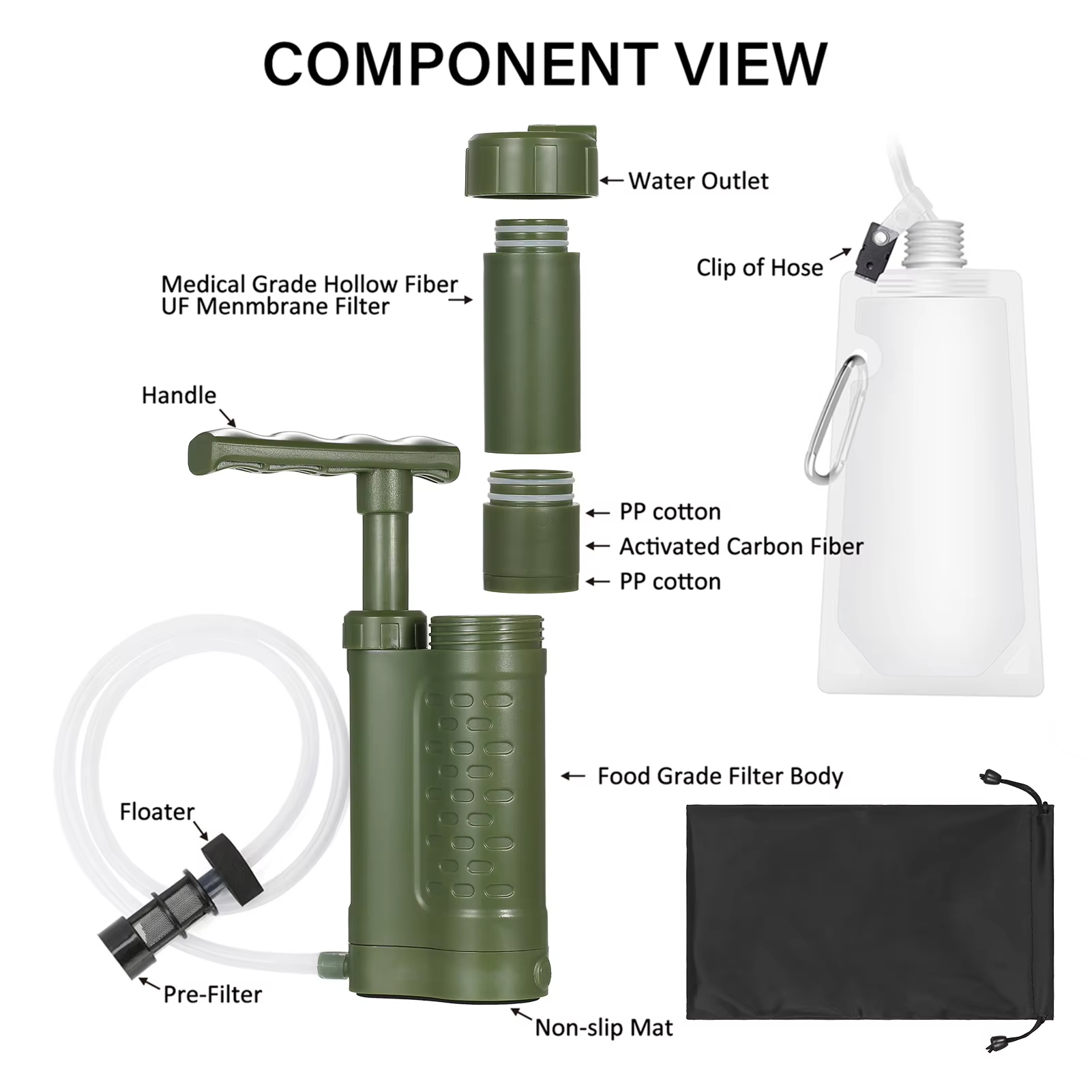 Herramienta de Filtración de E - Outdoor Camping Water Filter reseña y precio